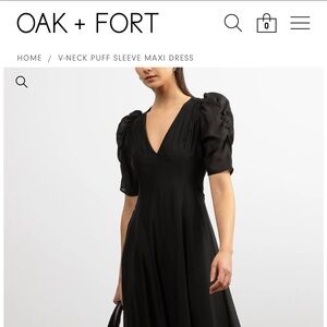 OAK + FORT Elegant Black Midi Dress